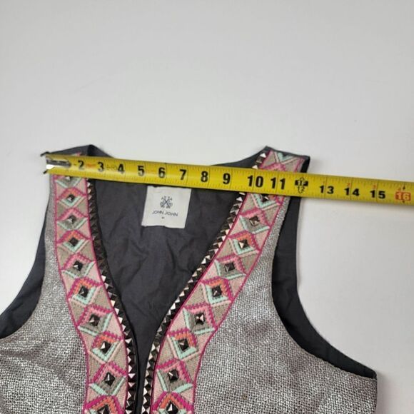 John John Made In Heaven Embroidered Open Vest Multicolor Size Medium - Picture 7 of 11